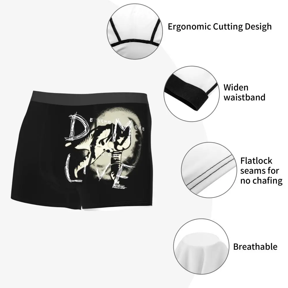 Custom Electronic Rock Depeche Cool Mode Boxers Shorts Men Briefs Underwear Cool Underpants