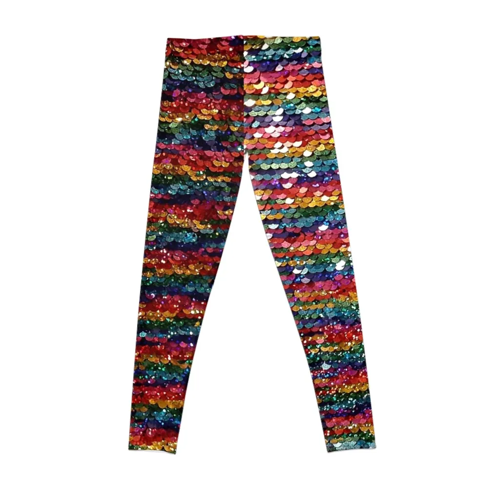 Rainbow Sequins Sparkle Vibrant Rainbow Leggings for fitness Legging sport high waist Womens Leggings