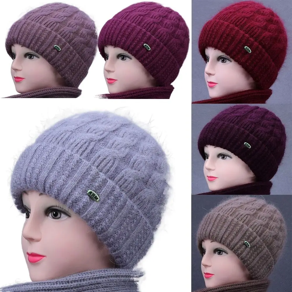 

Thick Wool Knitted Hat Ear Protection Warm Bonnets Autumn Winter Hat Thickened Cold Cap Skullies Beanies Cap Cycling Skiing