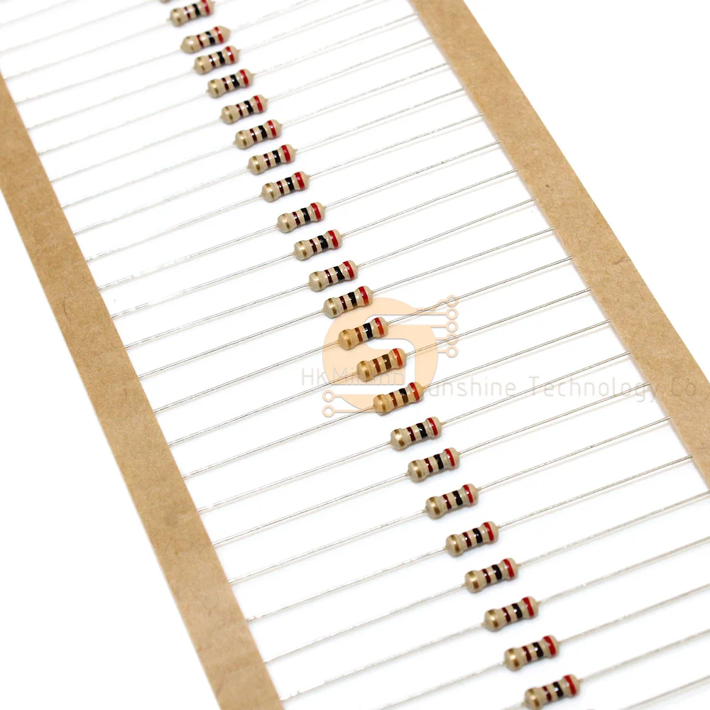 Carbon Film Resistor 100PCS 5% 1/4W Carbon Film Resistors 1R-10M 1K 5K 10K 4K7 100K 560K 1M 3M3 Ohm Color Ring Resistance