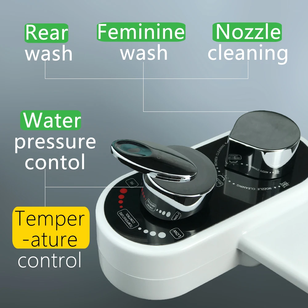 Bidet Hot Cold Warm Water Bidet for Toilet Seat Attachment Sprayer Shattaf Japanese Cover Dual Nozzle 3