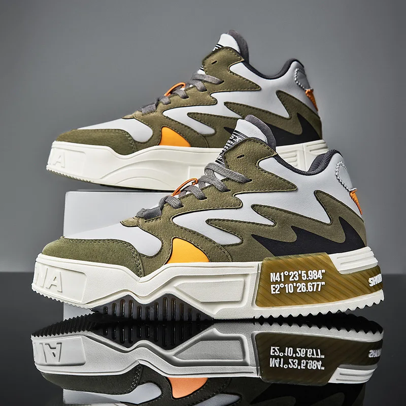 

Кроссовки Kanye мужские высокие, уличные танцевальные туфли в стиле хип-хоп, граффити, массивные кеды, белые