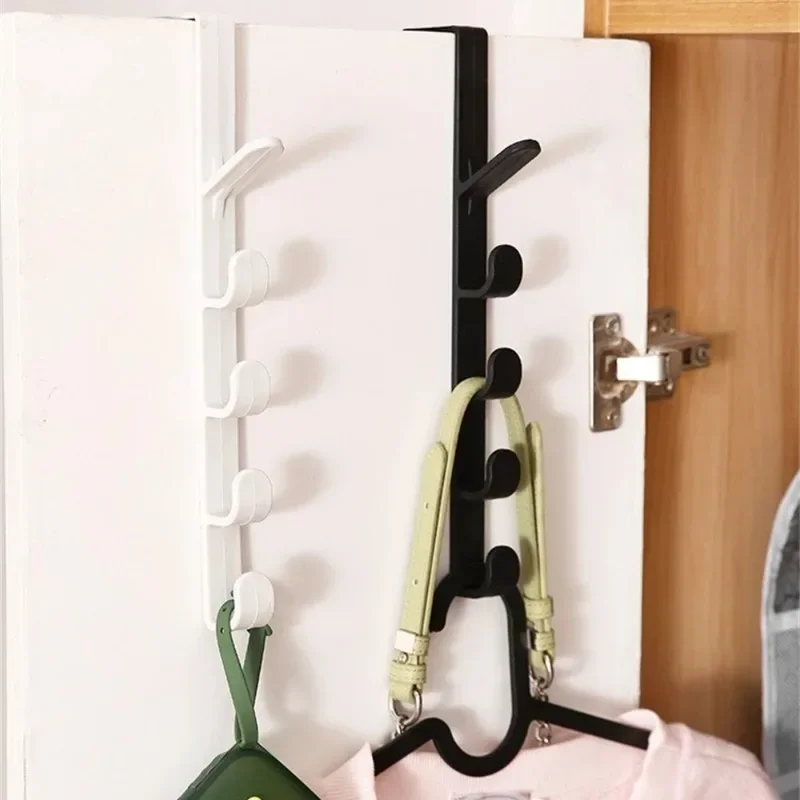 Bedroom Door Hanger Clothes Hanging Rack Over The Door Plastic Home Storage Organization Hooks Purse Holder for Bags