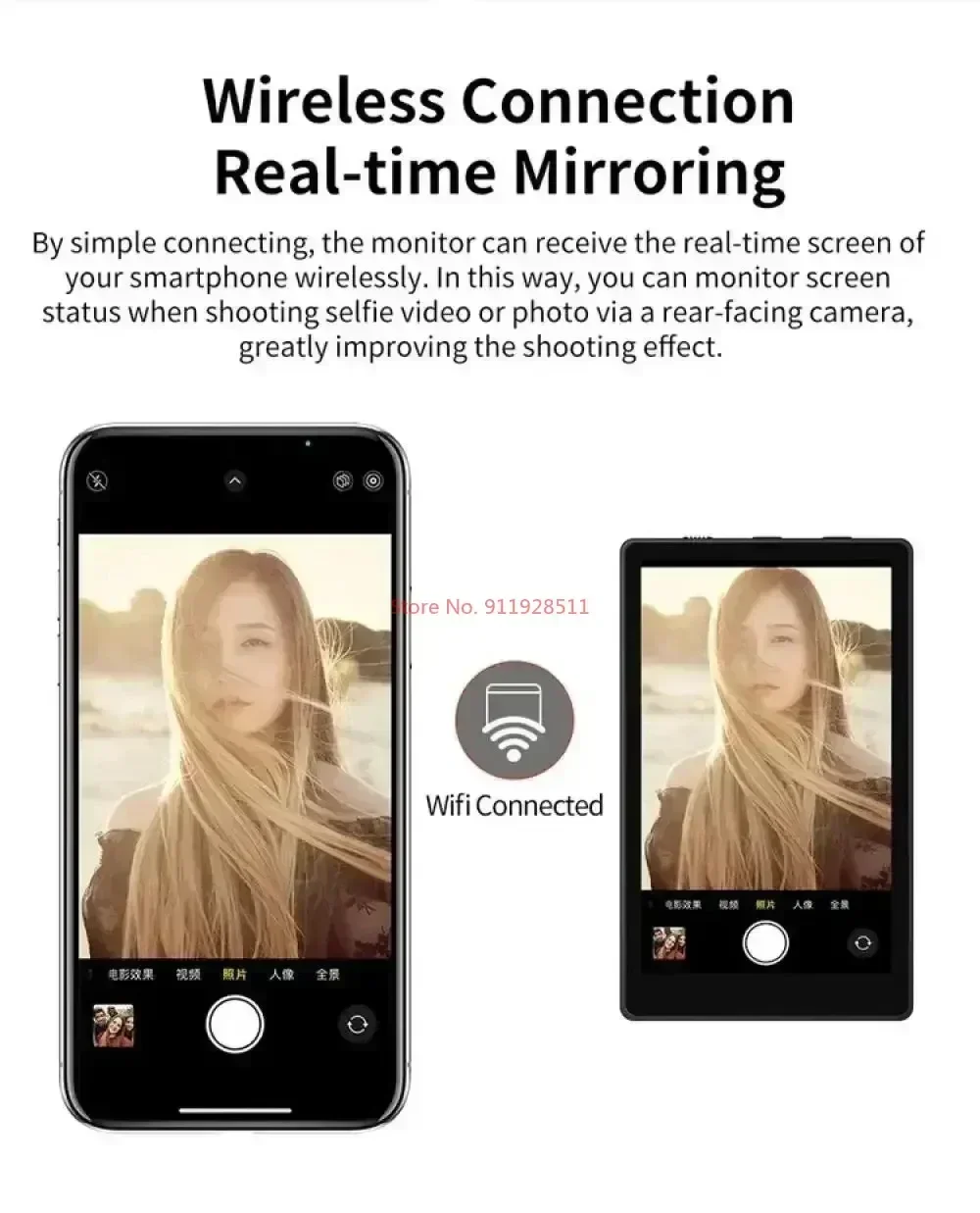 Kingma 스마트폰 브이로그 셀카 모니터 스크린, 마그네틱 휴대폰 후면 카메라 사용, 셀카 브이로그 라이브 스트림, 안드로이드 아이폰