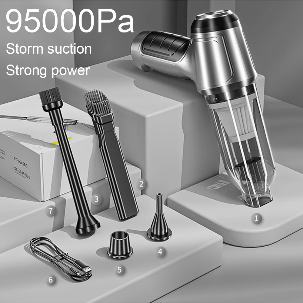 95000pa Portable Wireless Car Vacuum Cleaners Cordless Handheld Mini