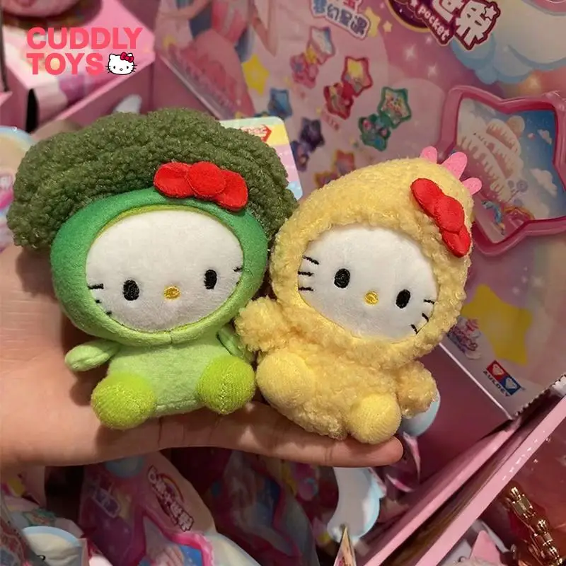 

Hello Kitty Keychain Bag Decor Pendant Cartoon Soft Pp Cotton Broccoli Style Kawaii Sanrio Cute Plush Pendant for Girls Gifts