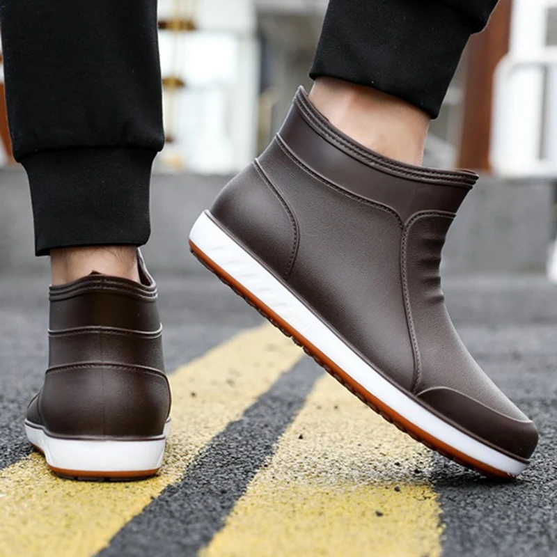 Fashion Men Rain Boots Spring Men's Comfortable Work Rain Boots Kitchen