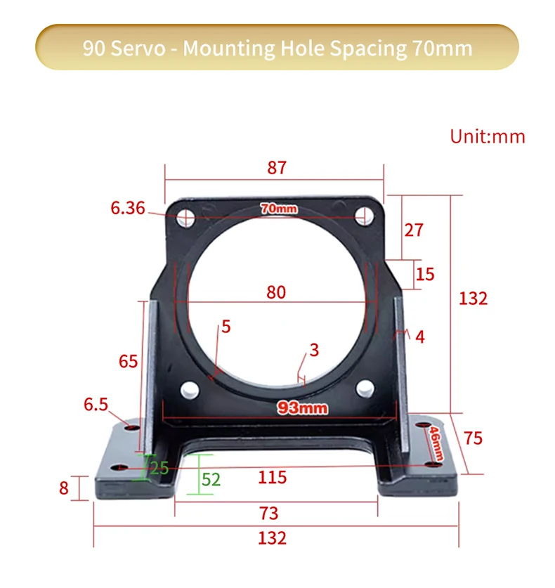 1 Stück für Schrittmotor nema34 und für nema32 Servos chritt Servomotor halterung horizontale Montage fester Sitz – Detail 15