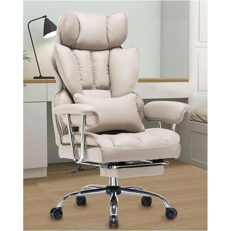 

Desk Office Chair 400LBS, Big and Tall Office Chair, PU Leather Computer Chair,