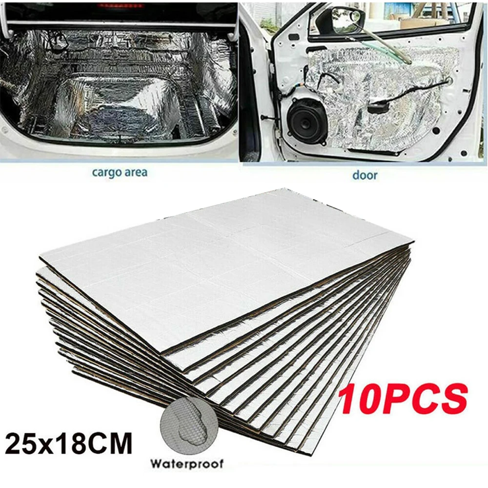 10pcs 5mm Car Truck Firewall Heat Sound Insulation Mat Sound Noise