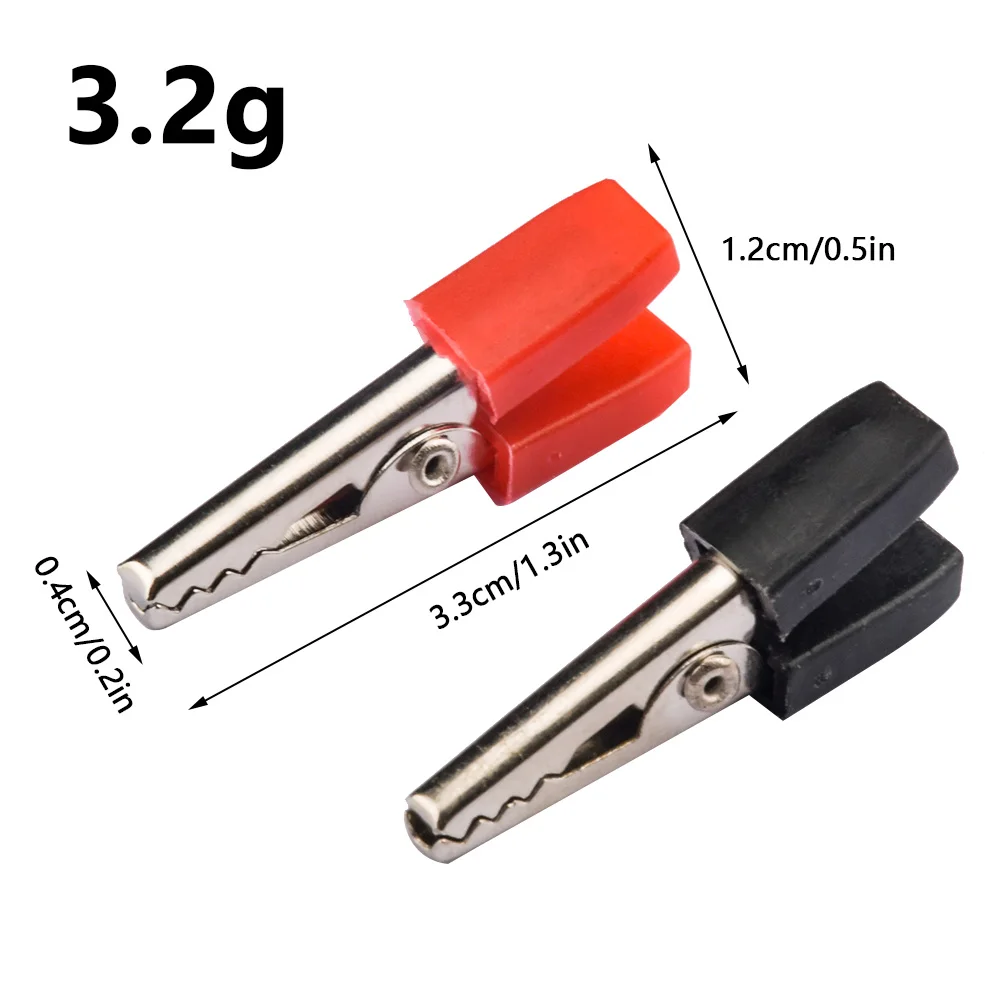 10Pcs Insulated Crocodile Clips Plastic Handle Cable Lead Testing Metal Alligator Clips Clamps Battery Clip Tong Power Test Too