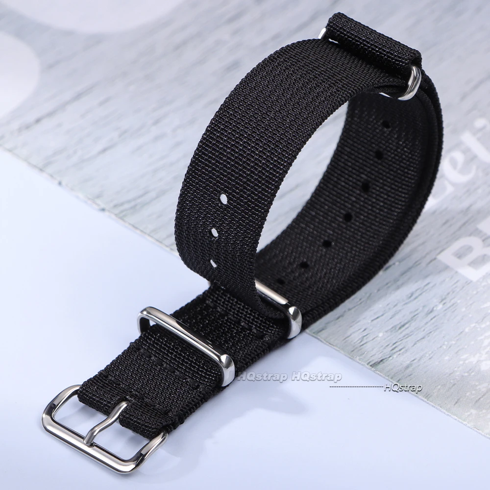 Rugged Ribbed Nylon Watch Strap for Military-Style Timepieces