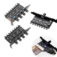 8 Channels Cooling Fan HUB  4Pin SATA Power Supply 4 Knob 1Knob Radiator Speed Controller for 3pin 4pin fan CPU PC Case Chassis