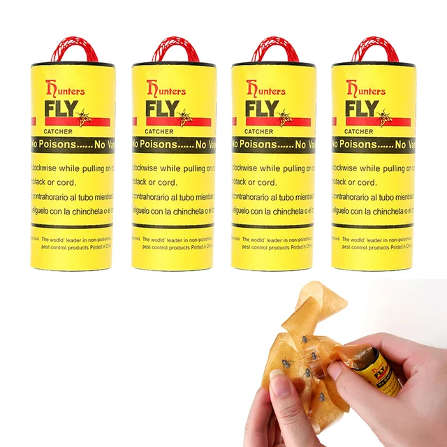 4 Tekercscsík Beltéri És Kültéri Ragadós Légycsapda Egyedi Tervezési Légypapír -Szalagkapó Növények Otthon