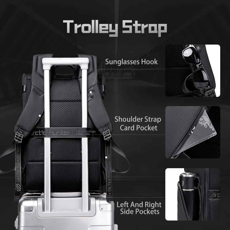 ARCTIC HUNTER Smart Backpack Anti-Theft Bag Men's Charging Bag with USB Port Mochila Para Laptop Roll Top Backpack Bag 4
