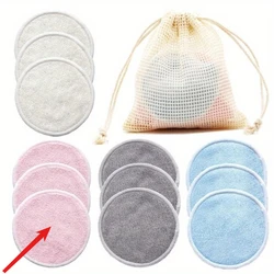 Eco - Friendly Bamboo Makeup Remover Pads - Reusable & Washable Facial Cleansing Rounds, 12 - Pack (Pink - 12pcs)