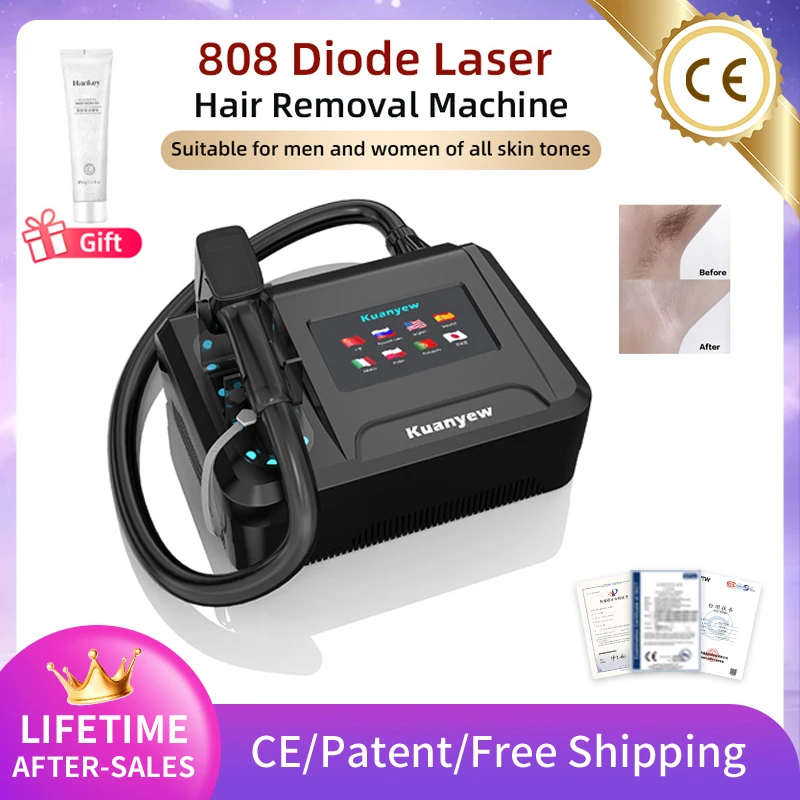 High Power Diode Laser Hair Removal Machine 808nm Wavelength Painless Permanent Epilator for Women Spa Laser Salon