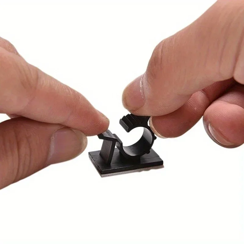 5/10PCS Nylon Adhesive-backed Adjustable Wiring Fixing Seat Plastic Cable Clip Adhesive-backed Wiring Buckle Wiring Fixing Clip