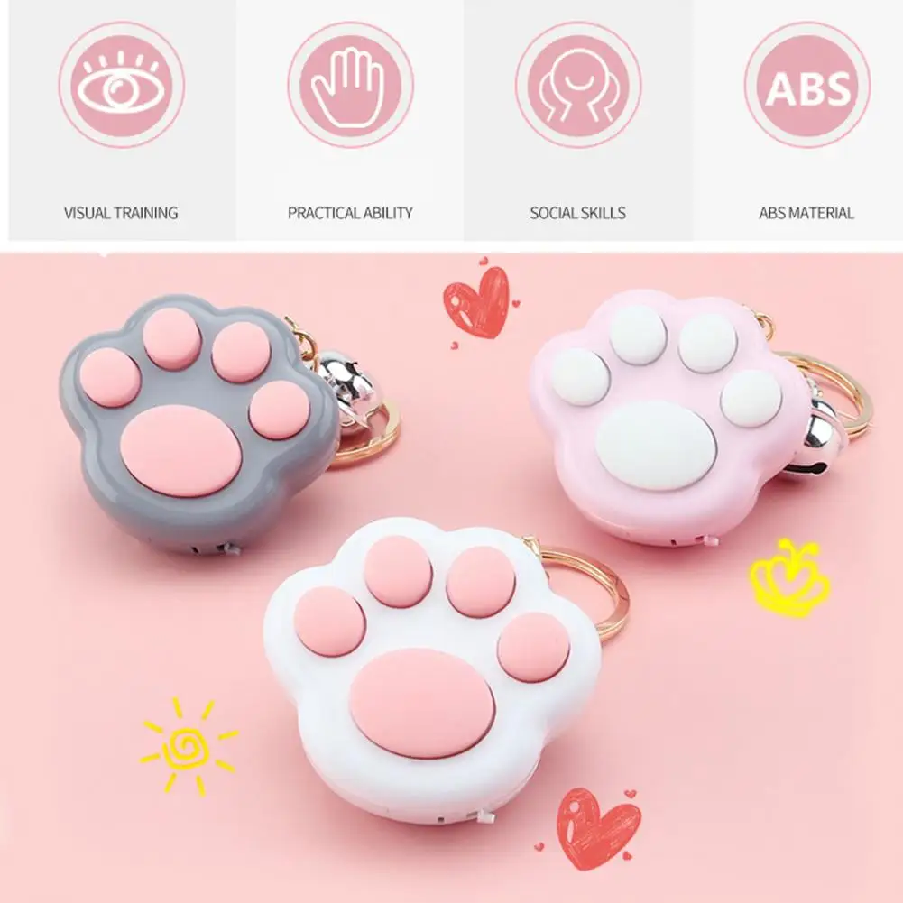Kawaii Fidget Toys Mini Cat Paw Game Keychain Led Electronic Memory Games for Kids Adults Anxiety Stress Relief Toys Juguetes