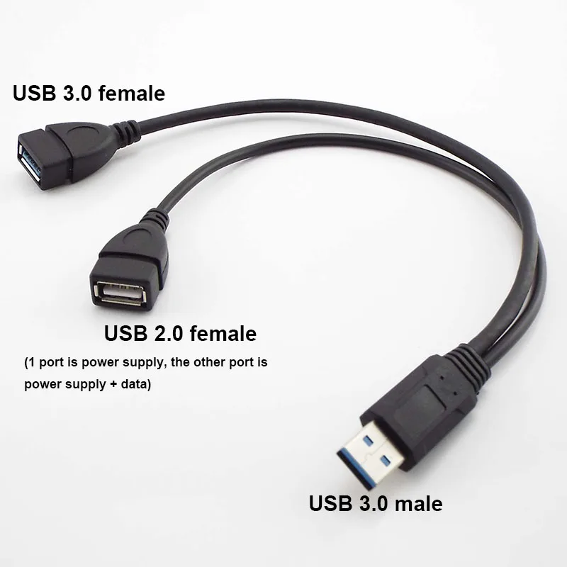 듀얼 USB 암 데이터 허브 전원 어댑터, Y 분배기, USB 충전 전원 케이블 코드, 익스텐션 케이블, USB 3.0 A, 1 수-2