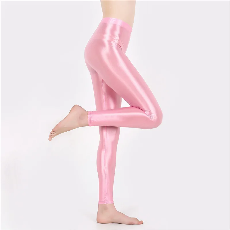 Men glossy see through sexy satin tight pants leggings High waist plus size  shiny yoga sport sweatpants trousers - AliExpress