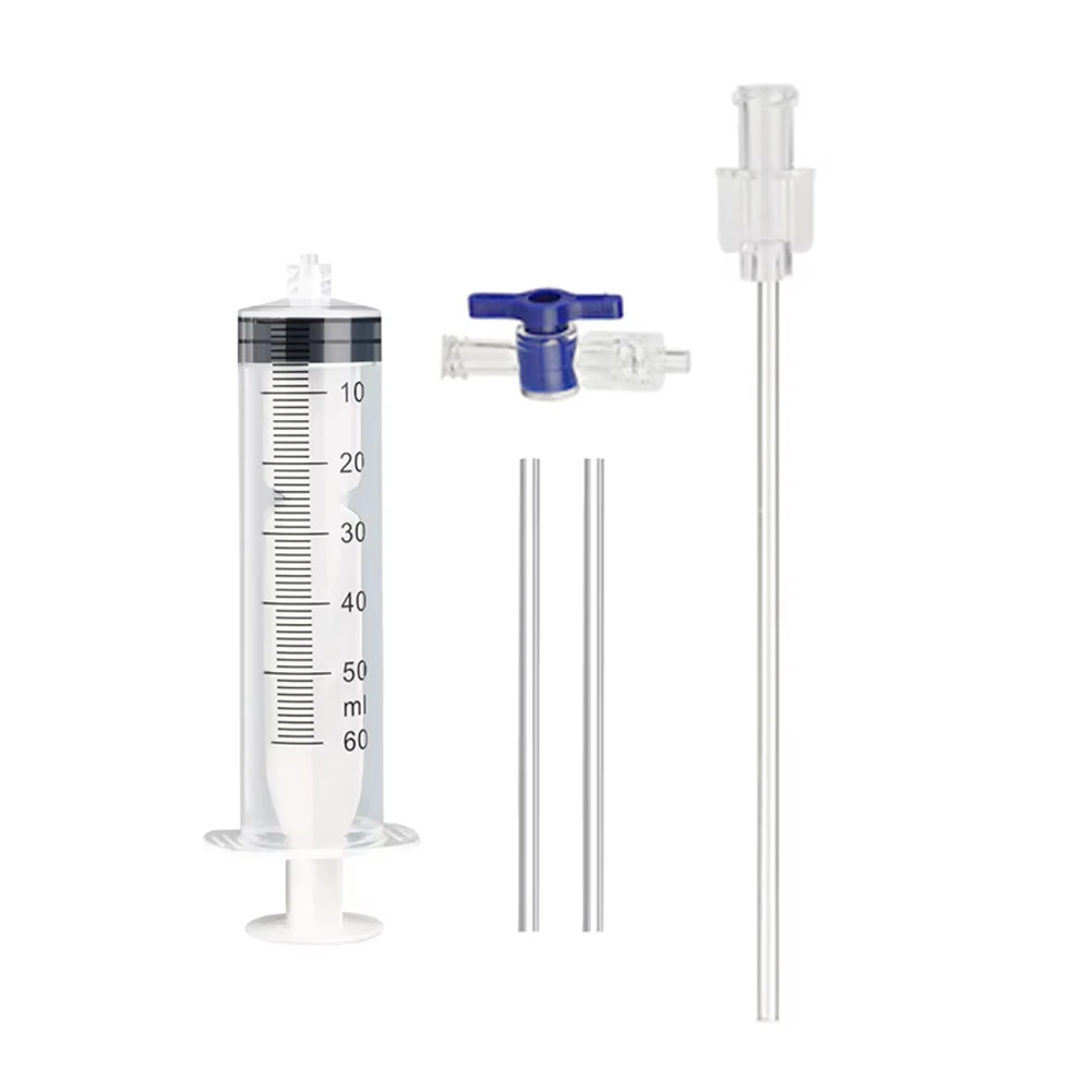 Bicycle Tubeless Tire Liquid Injection Tool 60ML Syringe Presta Valve Core Removal Tool MTB Road Bike Tire Fluid Injection Tool