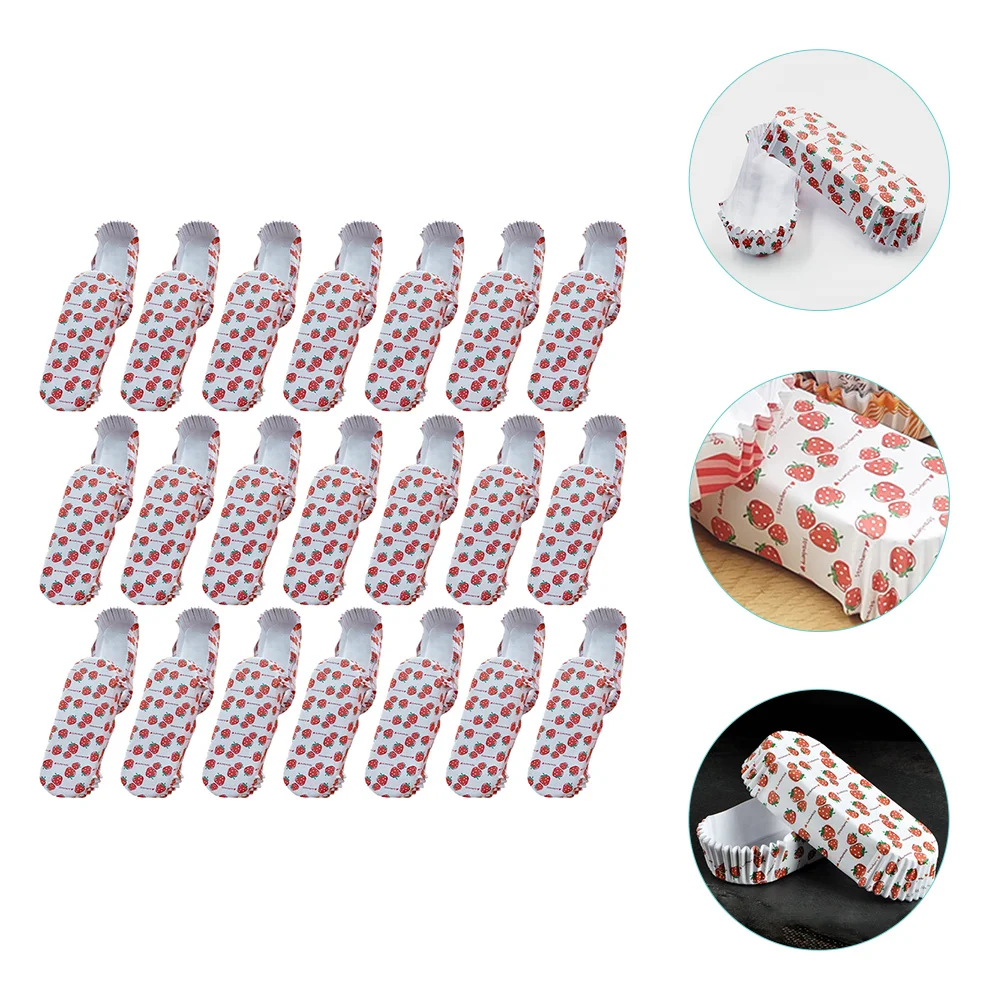 100 Pcs Food Tray Hot Dogs Boat Cups Bread Liners Trays Wrappers Paper Baking Pizza 145x6CM Pan Red Dessert