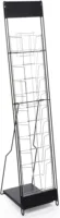 Portable Magazine Rack with 10 Pockets, Carry Bag Included,Floor-Standing Literature Display with Tiered Design,Steel 2
