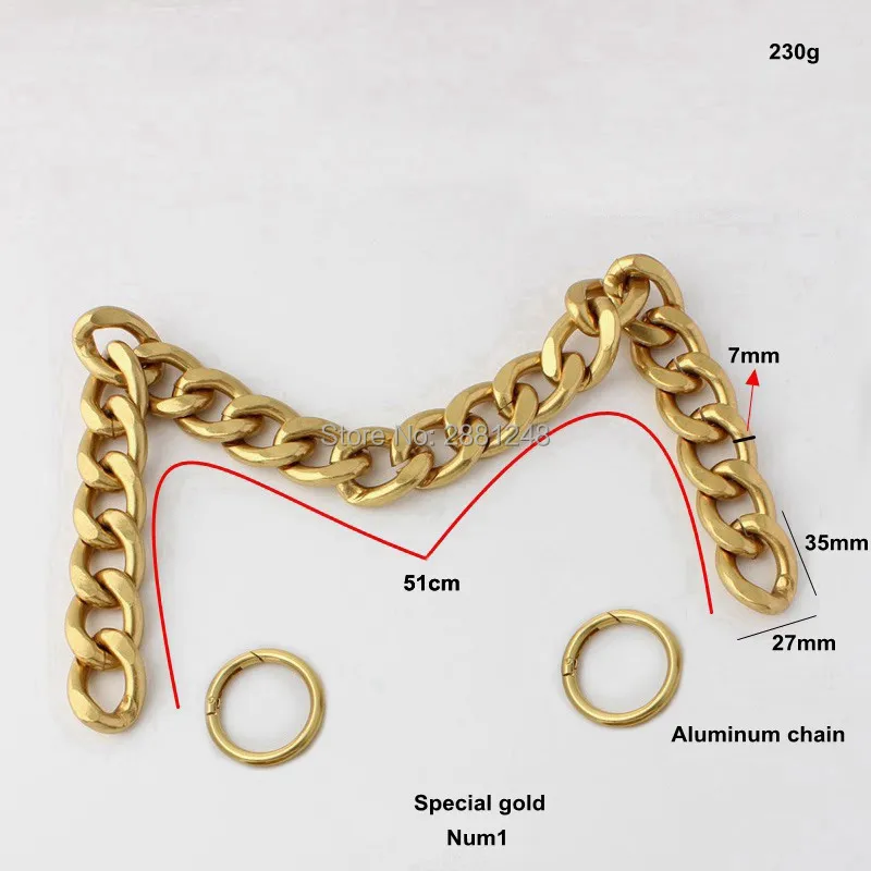 27mm New fashion spring ring + Aluminum chain light weight Bags Purses Strap Accessory Factory Quality Plating Cover Wholesale