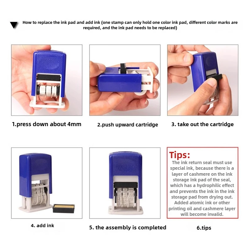 Mini Automatic Date Stamps for Office Supplies ABS Material