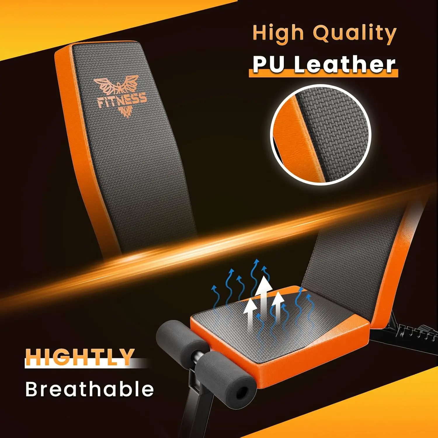 Adjustable Weight Bench for Home Gym Foldable Workout Bench Press 880LB Incline Sit Up for Full Body Workout wit