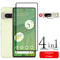 4 - in - 1 Tempered Glass Screen and Lens Protector Set - 1 Glass and 1 Len (For Pixel 6A)