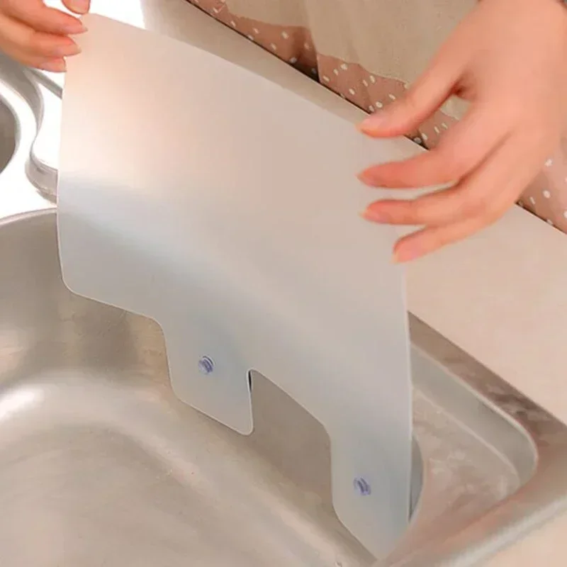 Kitchen Organizer Water Splash Guards with Sucker Waterproof Kitchen Accessiors Sink Wash Basin PVC Flaps White Color 2