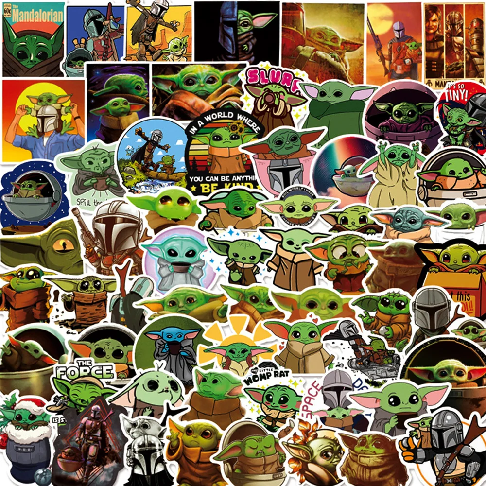 

10/30/50/100pcs Cute Disney Cartoon Baby Yoda Stickers Decals DIY Laptop Phone Case Luggage Waterproof Anime Kids Sticker Packs
