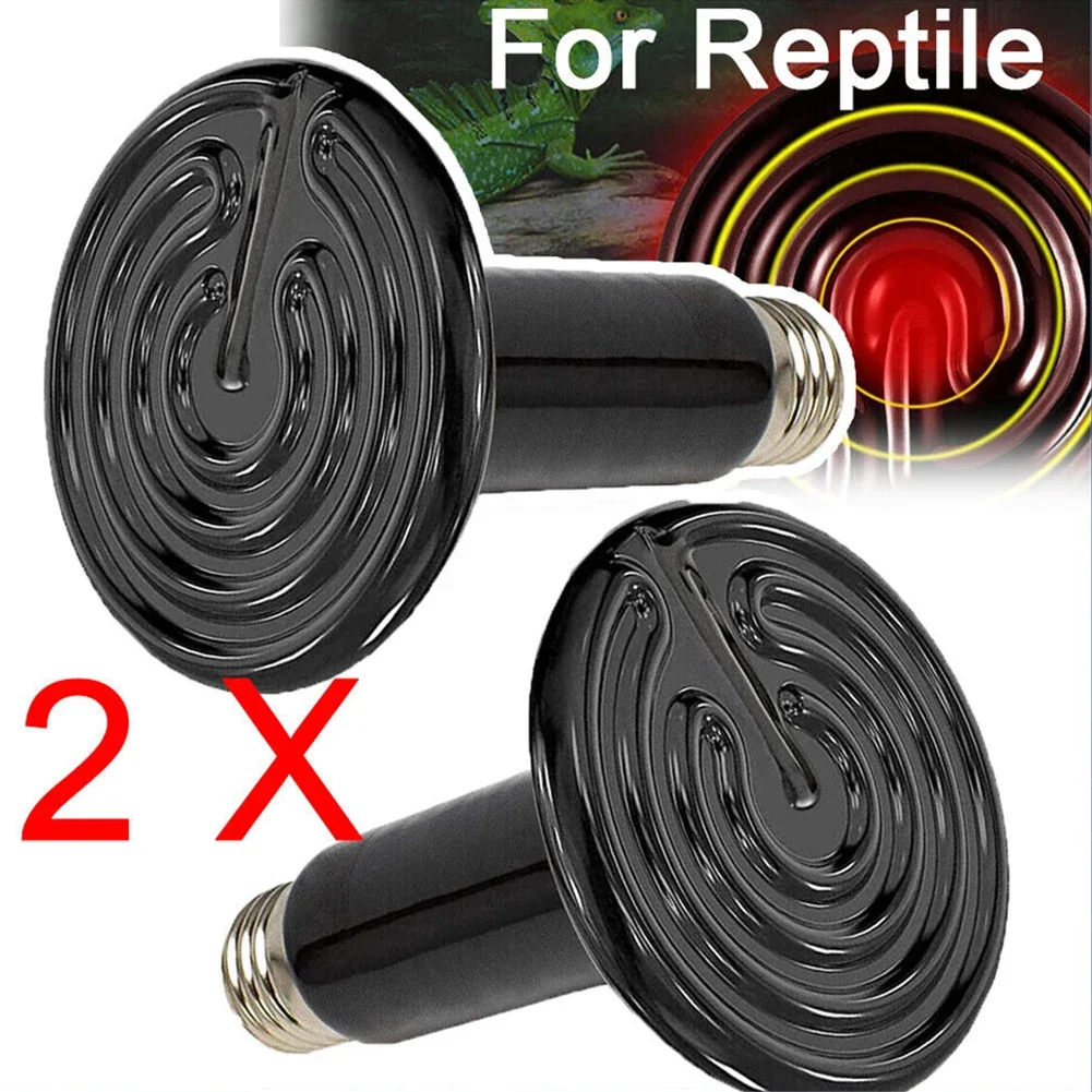 Ceramic Heater Lamp Infrared Heat Bulb 2pcs For Reptile Poultry Hatching Amphibian Terrariums Winter Heat Source E27 200W
