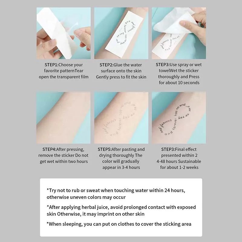 1pc Charming Tattoo Stickers Waterproof Lasting One To Two Weeks For Girls Belly Chest Back Waist Non-Reflective Thorn Cyan 6