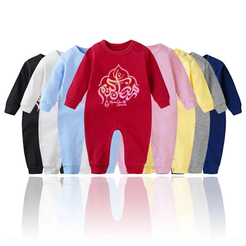 

2022 EID Mubarak Ramadan Cothes Newborn Infant Boys Rompers Kids Long Sleeve Jumpsuits Baby Girls Bodysuits Islamic Muslim Gifts