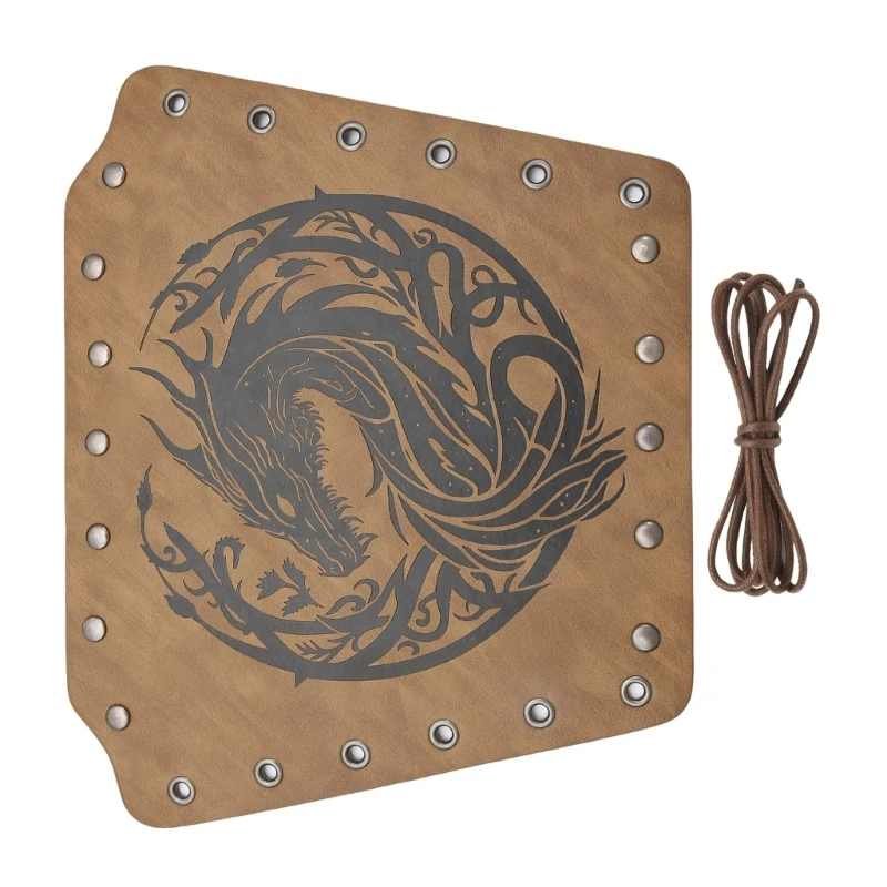 Cosplay Arm Armour Vintage Embossed Dragon Arm Guards Cosplay Costume PU Leather Bracers Dropship