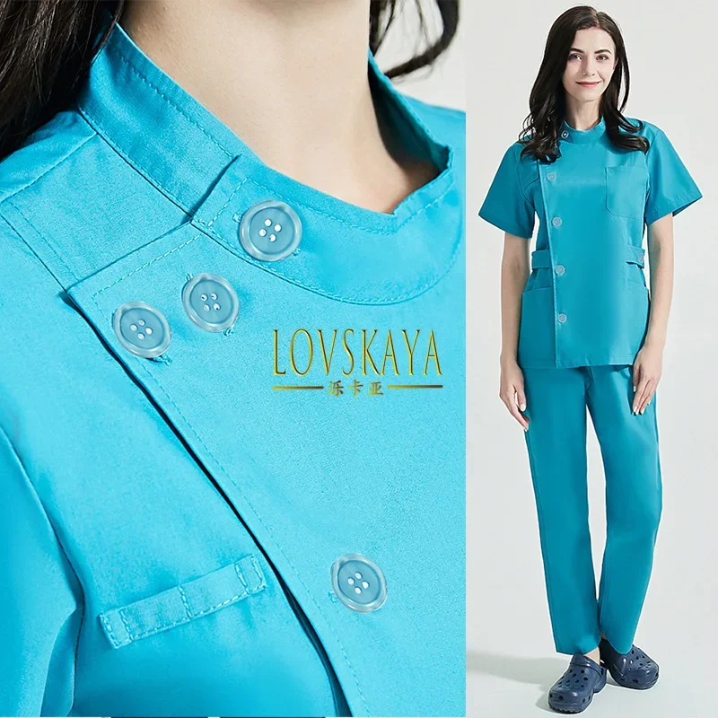 

New nurse brush hand suit women's hand wash suit short sleeved surgical dentist work suit