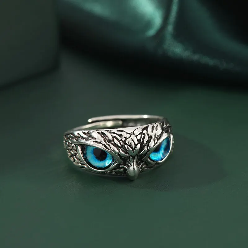 1pcs Vintage Rings For Men And Women Simple Hip Hop Style Adjustable Owl With Blue Resin Eyes Holiday Jewelry ring set gold color rings couples rings stainless steel ring tibetan silver rings signet ring finger watch ring finger ring gold color ring chain ring half face ring amethyst zirconia ring silver ring opening ring fidget spinner ring sparkling heart ring tungsten ring adjustable rings zircon crystal ring wedding rings moissanite diamond ring color change ring wedding ring ceramic ring animal ring