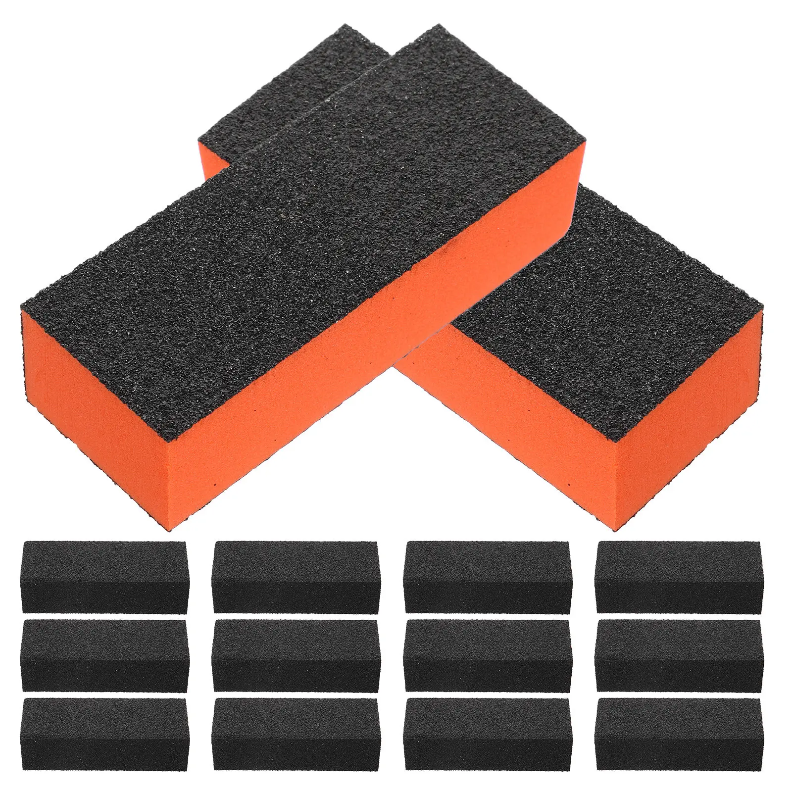 20Pcs 네일 버핑 블록 천연 아크릴 손톱을위한 휴대용 3면 스폰지 버퍼 네일 샤인 폴리쉬 매니큐어 페디큐어