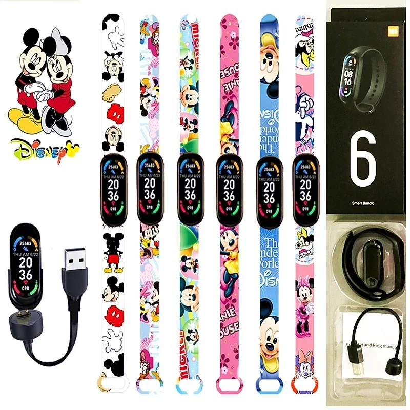 Disney Mickey Stitch Smart Watch Sports Electronic Heart Rate Pressure Blood Pedometer Rechargeable Music Sleep Monitoring Toys