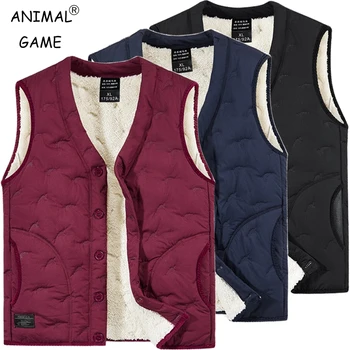 Winter Men's Vest Jackets Waterproof Outerwear Button Sleeveless Coats Warm Jacket Casual Lightweight Thick Sherpa Lined Vests