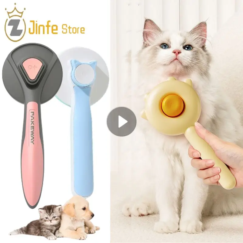 

Self Cleaning Slicker Brush For Dog And Cat Removes Undercoat Tangled Hair Massages Particle Pet Cat Comb Improves Circulation