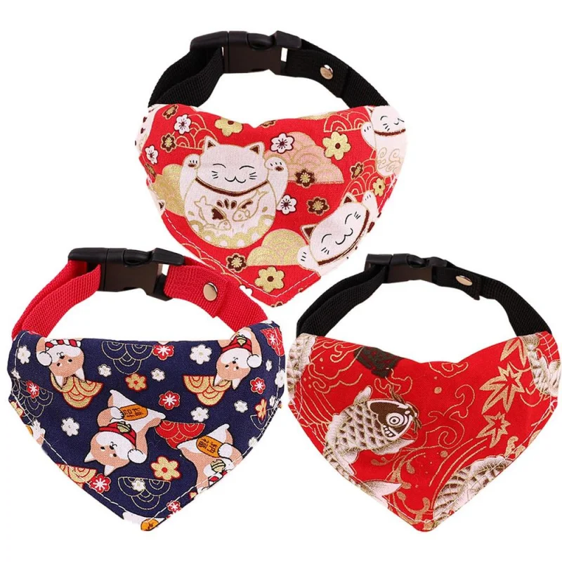 

Dog Bandana Collar Scarf for Puppy & Cat Small Medium Large Dogs Adjustable Collars Pet Handkerchief Bibs Dress-Up Accessories