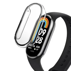 Enhanced Protective Case Cover and Full Coverage Screen Protector Film for Mi band 7 (Transparent)