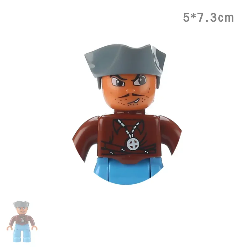 Large Building Block Adventure Ship Series - Brave Pirates Treasure Island Playset