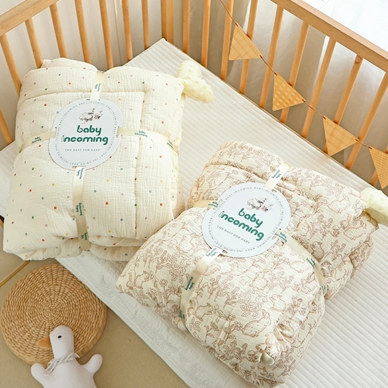 140x110cm Winter Warm Baby Quilt Comforter Quilted Blanket Summer Soft Nap Cover Bed Thick Blanket Newborn Infant