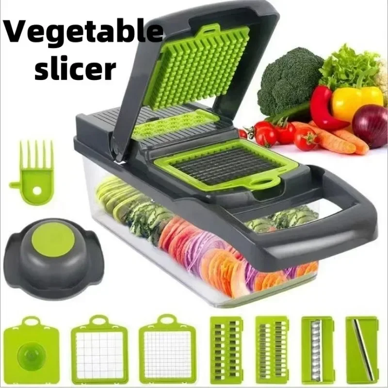 Multifunctional Vegetable Slice Chopper Handle Food Grate Food Chopper Vegetable Slicer Dicer Cut 14/16 in 1 Kitchen Items Cocin