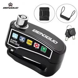 Waterproof Anti - Theft Motorcycle & Bicycle Padlock with Alarm and Keys (Black Lock set)